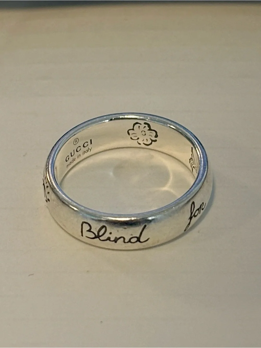Gucci Silver 'Blind for Love' Ring IT11 US5.5-6
